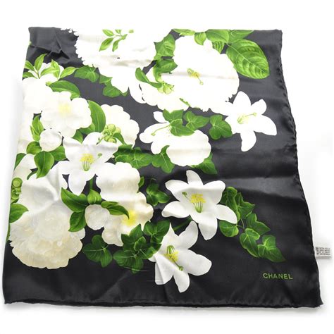 chanel silk camellia flower scarf|chanel scarves outlet.